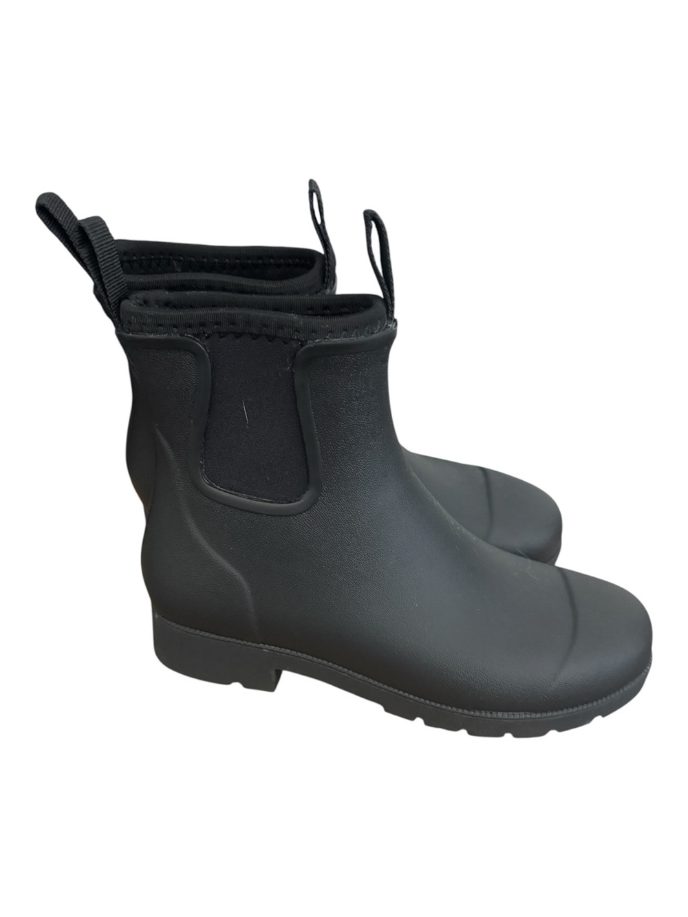 Quince Waterproof Ankle Rain Boots Black Chelsea Rubber Women’s Size 7